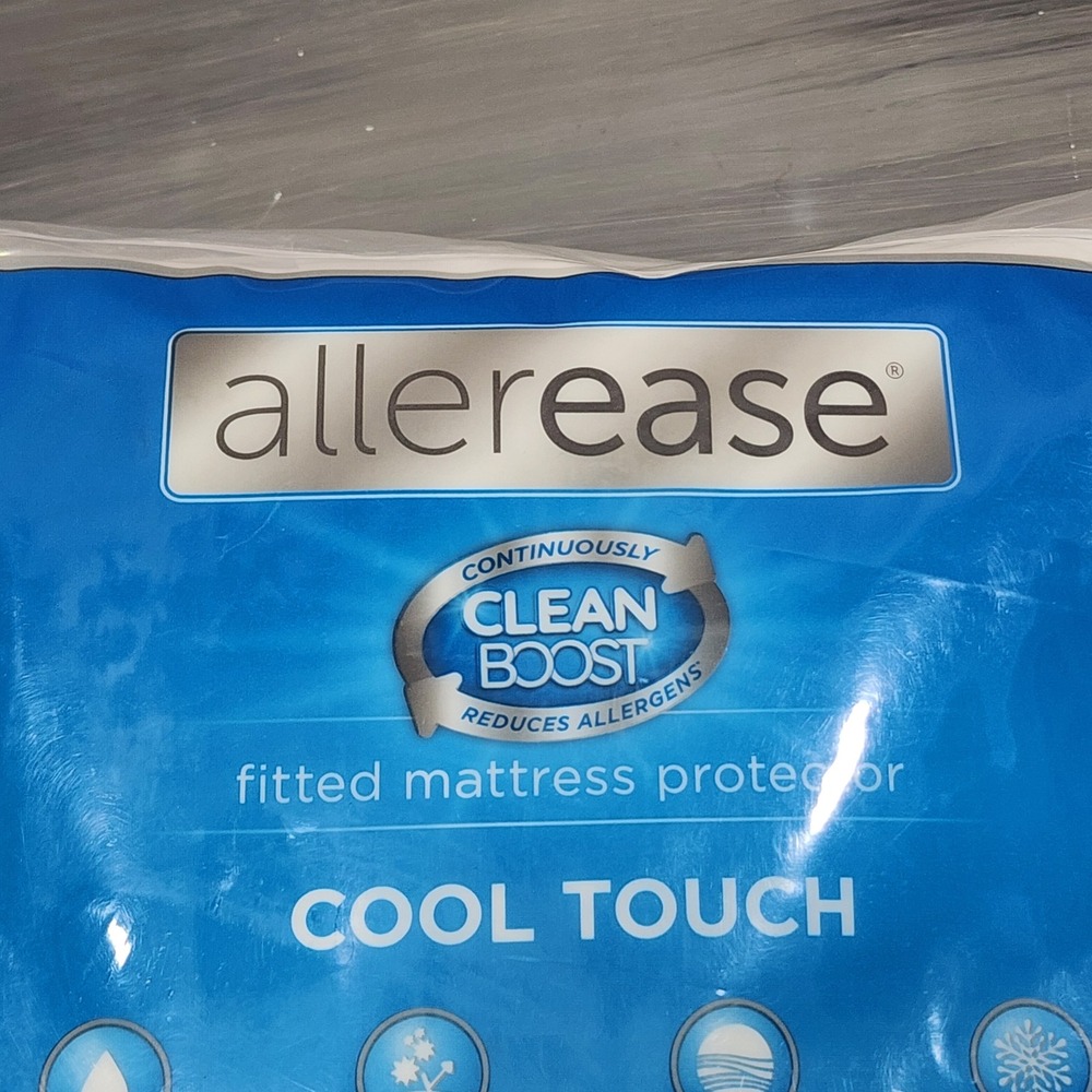 Allerease CleanBoost Cool Touch Full Fitted Mattress Protector Waterproof White - Picture 3 of 11
